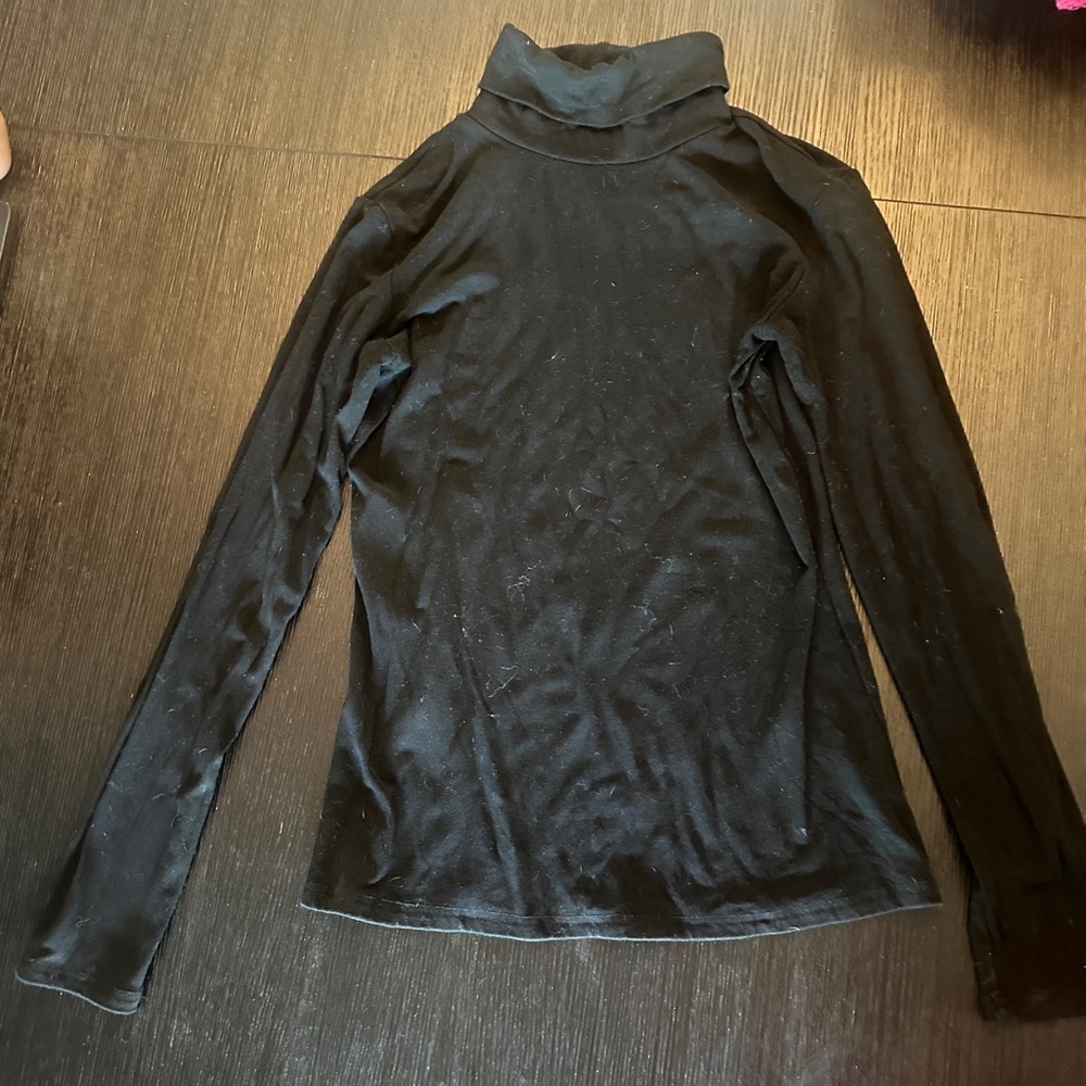 Elegant Black Long Sleeve Turtleneck Top